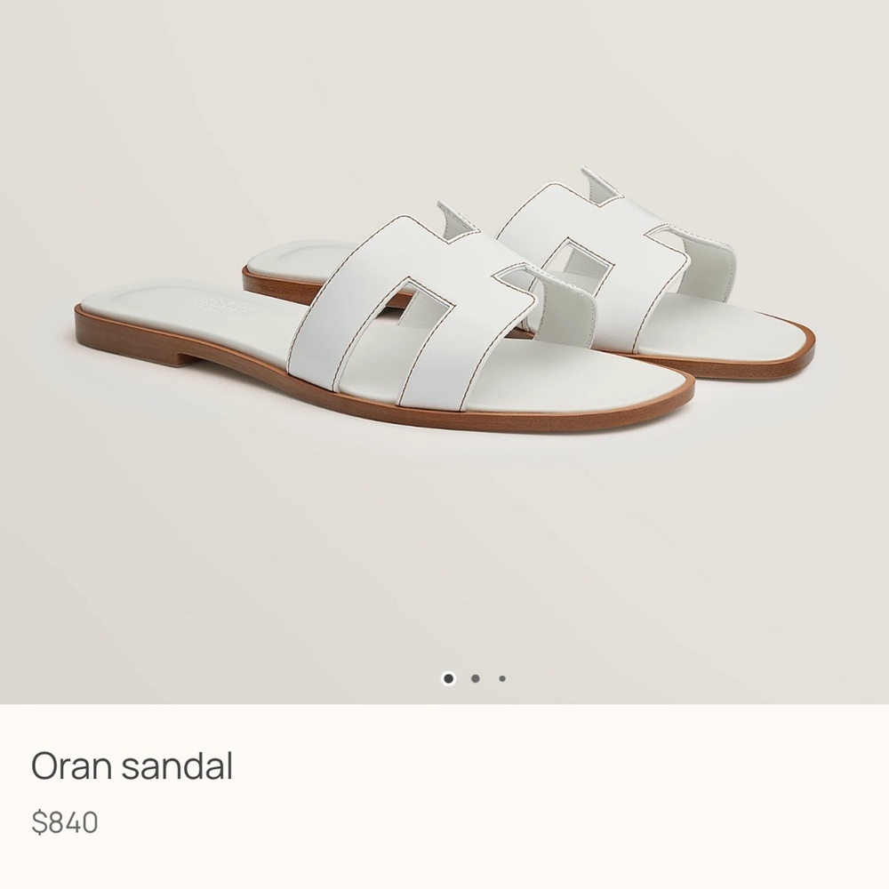 HERMES White Oran Sandal BRAND NEW 8